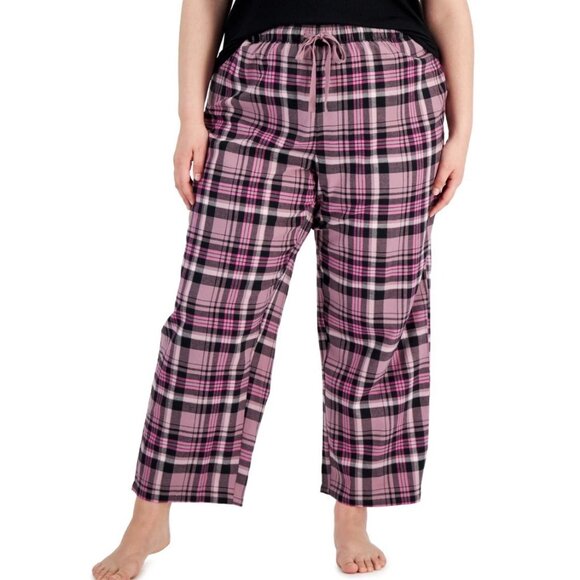 Jenni Women’s Plus Size Purple Plaids Wide-Leg Pajama Pants Size 3X - Picture 1 of 1